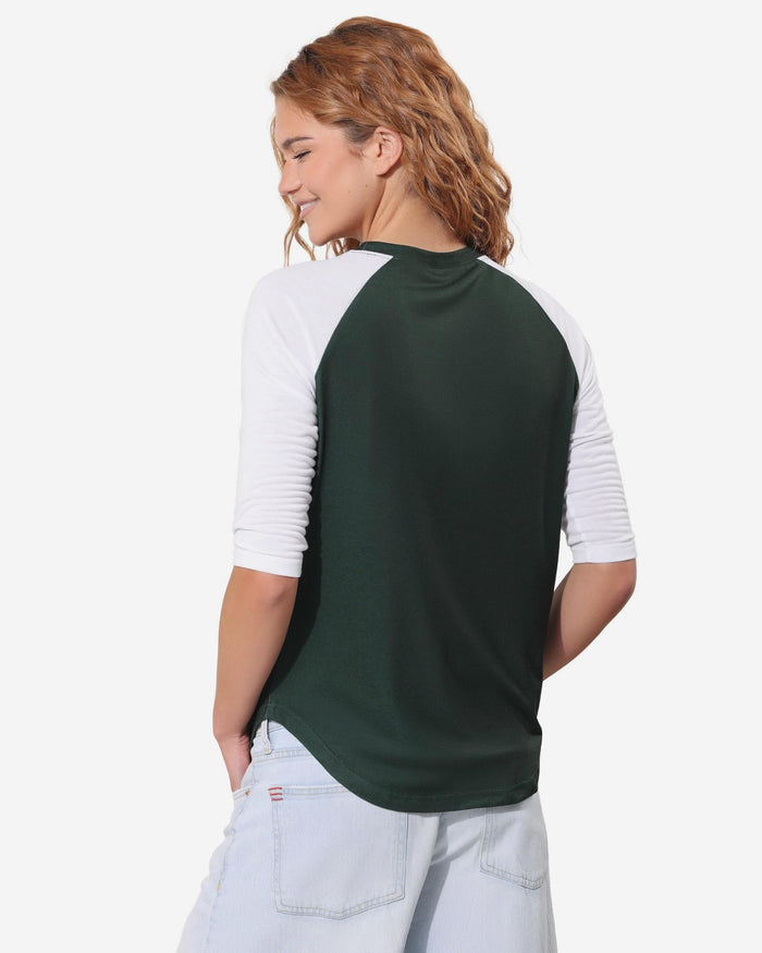 Green Bay Packers Rhinestone Raglan T-Shirt FOCO S - FOCO.com