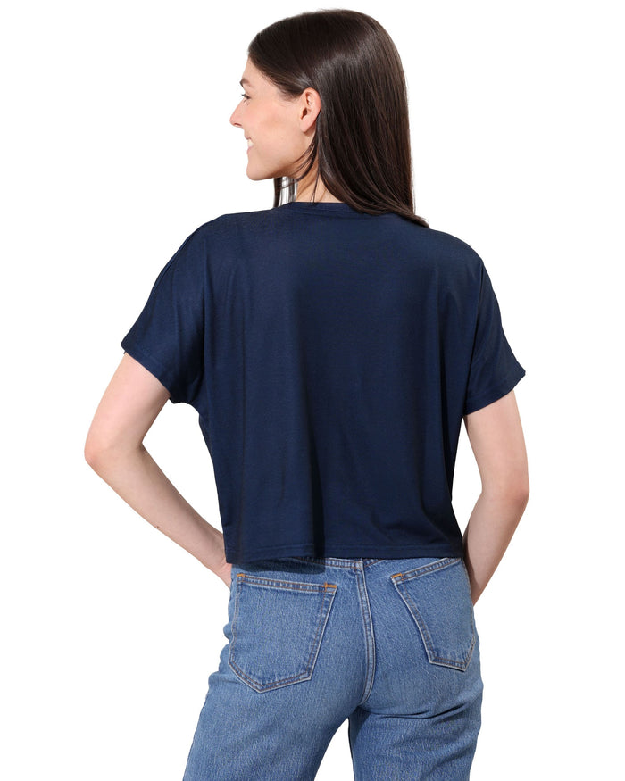 Denver Broncos Big Wordmark Rhinestone Crop Top FOCO S - FOCO.com