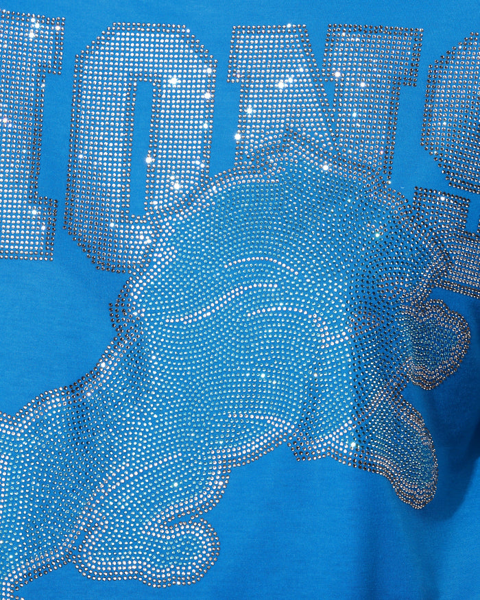 Detroit Lions Big Wordmark Rhinestone Crop Top FOCO S - FOCO.com