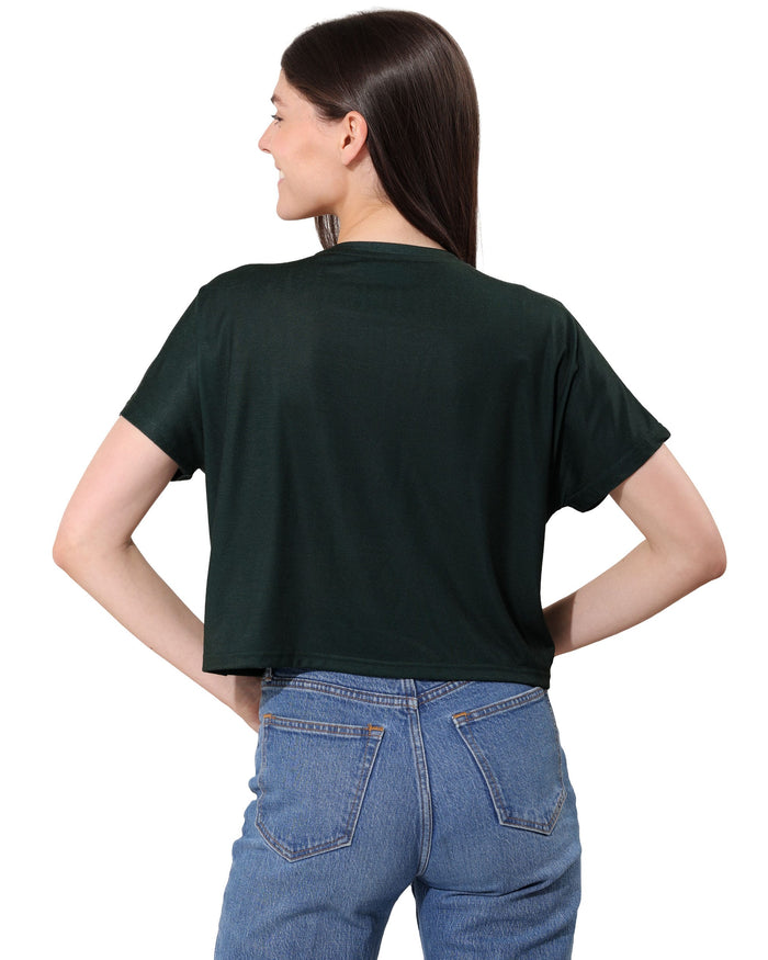 Green Bay Packers Big Wordmark Rhinestone Crop Top FOCO S - FOCO.com