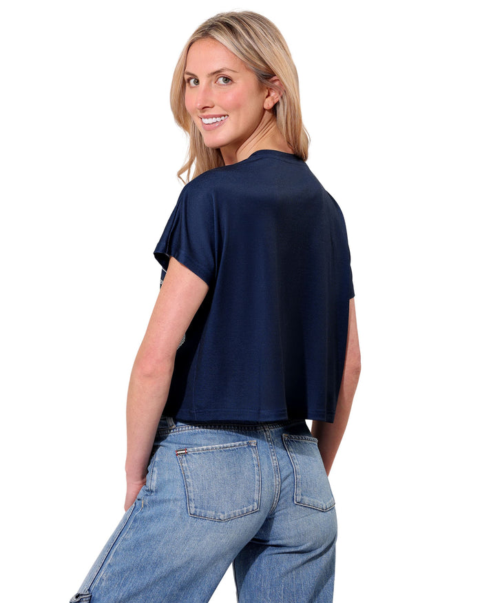 Seattle Seahawks Big Wordmark Rhinestone Crop Top FOCO S - FOCO.com
