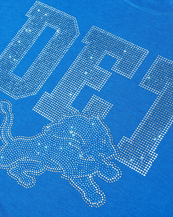 Detroit Lions Womens Rhinestone Logo Crop Top FOCO S - FOCO.com