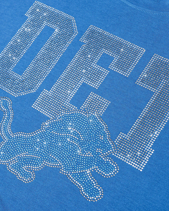 Detroit Lions Womens Rhinestone Logo Crop Top FOCO S - FOCO.com