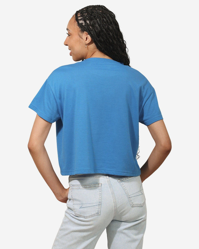 Detroit Lions Womens Rhinestone Logo Crop Top FOCO S - FOCO.com