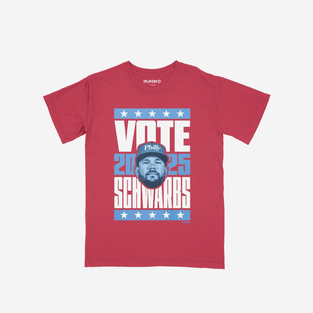 Kyle Schwarber 2025 Vote Heavyweight T-Shirt FOCO Maroon S - FOCO.com