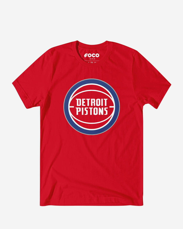 Detroit Pistons Primary Logo T-Shirt FOCO Red S - FOCO.com