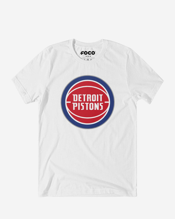 Detroit Pistons Primary Logo T-Shirt FOCO White S - FOCO.com