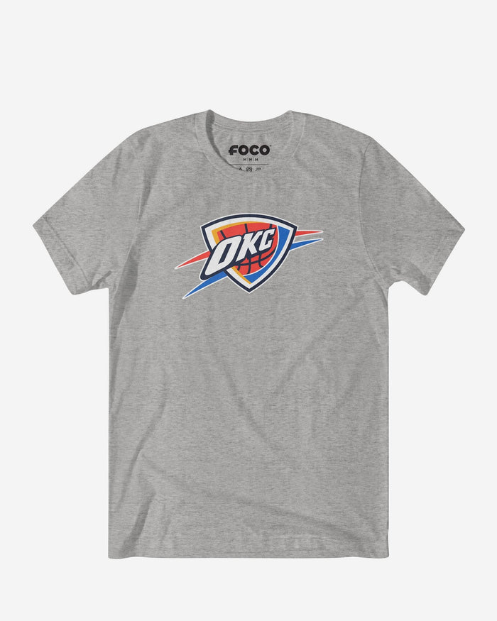 Oklahoma City Thunder Primary Logo T-Shirt FOCO Athletic Heather S - FOCO.com