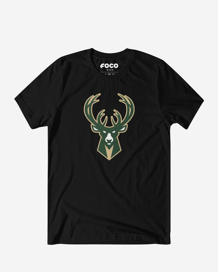 Milwaukee Bucks Primary Logo T-Shirt FOCO Black S - FOCO.com