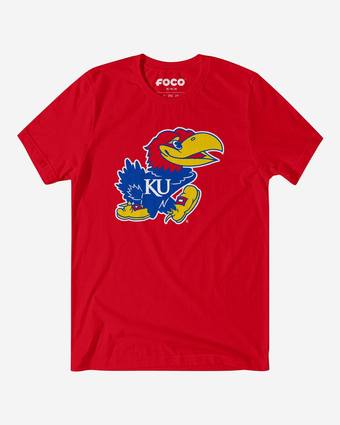 Kansas Jayhawks Primary Logo T-Shirt FOCO Red S - FOCO.com