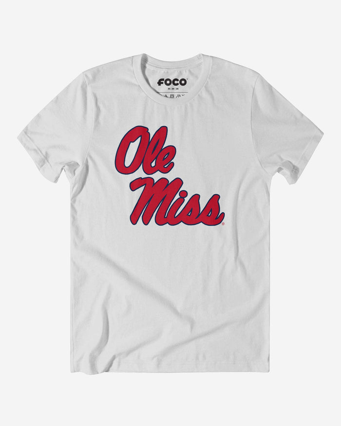 Ole Miss Rebels Primary Logo T-Shirt FOCO White S - FOCO.com