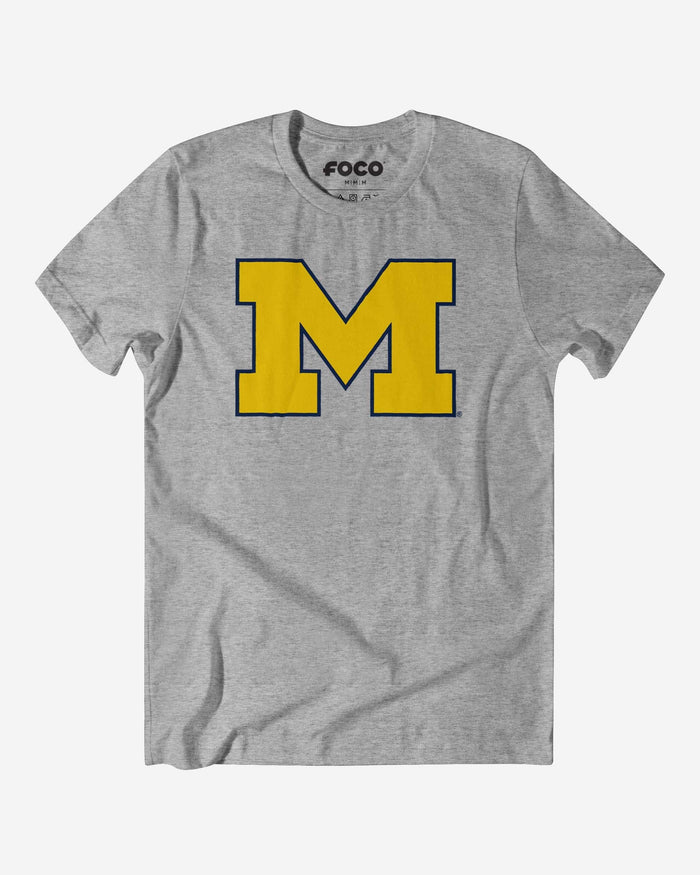 Michigan Wolverines Primary Logo T-Shirt FOCO Athletic Heather S - FOCO.com