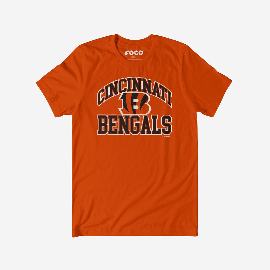 Cincinnati Bengals Arched Wordmark T-Shirt FOCO Team Orange S - FOCO.com