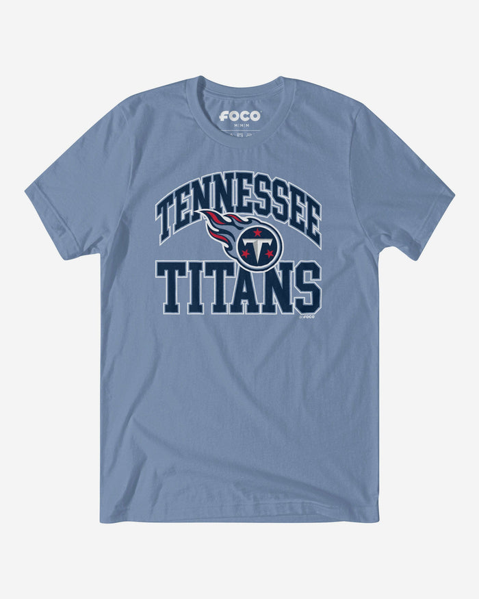 Tennessee Titans Arched Wordmark T-Shirt FOCO Carolina Blue S - FOCO.com