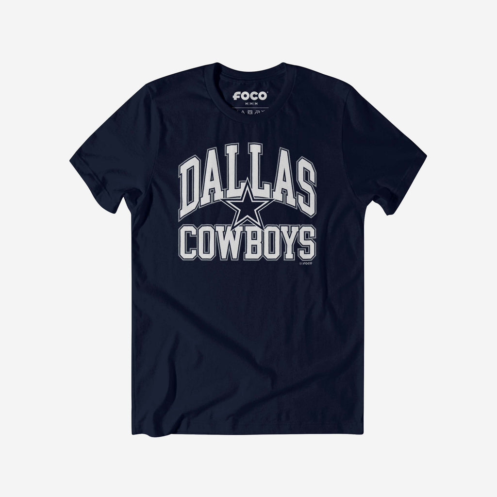 Dallas Cowboys Arched Wordmark T-Shirt FOCO S - FOCO.com