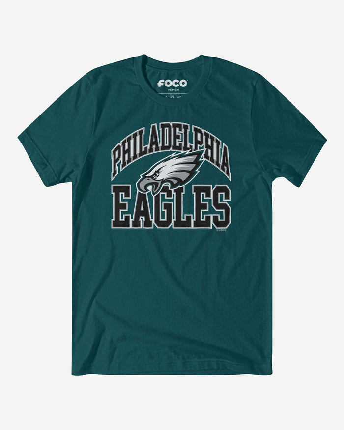 Philadelphia Eagles Arched Wordmark T-Shirt FOCO Midnight Green S - FOCO.com