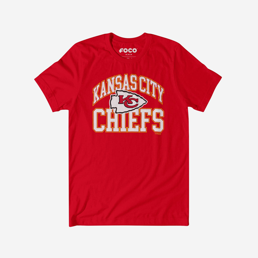 Kansas City Chiefs Arched Wordmark T-Shirt FOCO Red S - FOCO.com