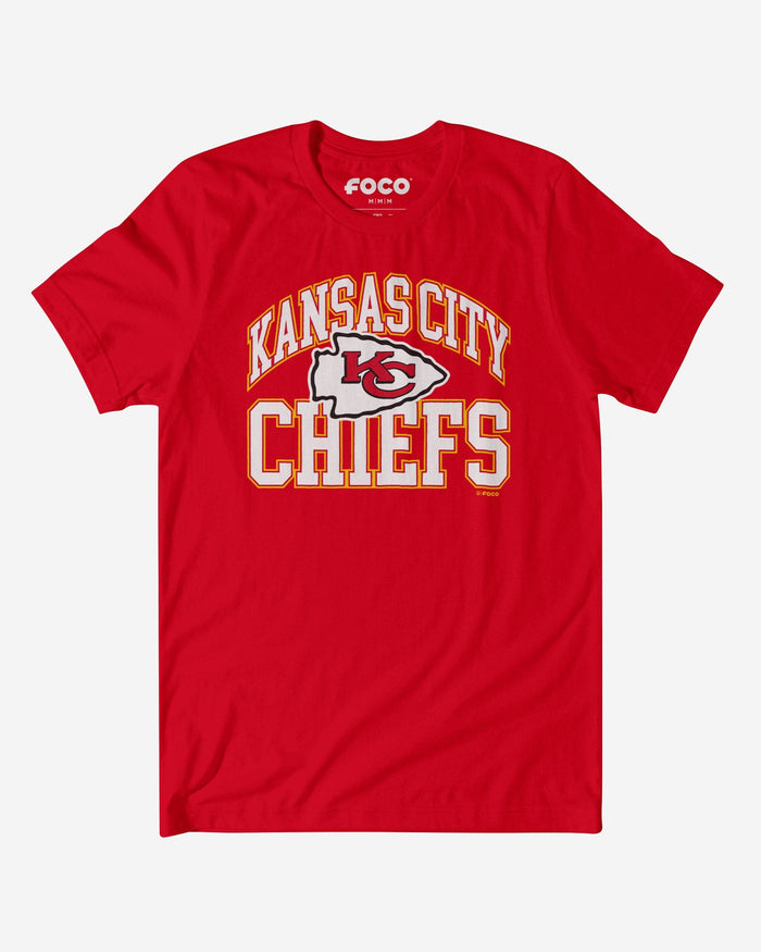 Kansas City Chiefs Arched Wordmark T-Shirt FOCO Red S - FOCO.com