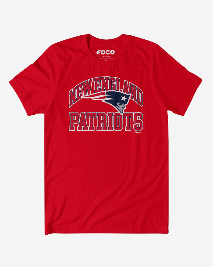 New England Patriots Arched Wordmark T-Shirt FOCO Red S - FOCO.com