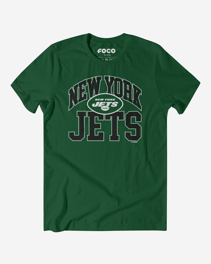 New York Jets Arched Wordmark T-Shirt FOCO Evergreen S - FOCO.com