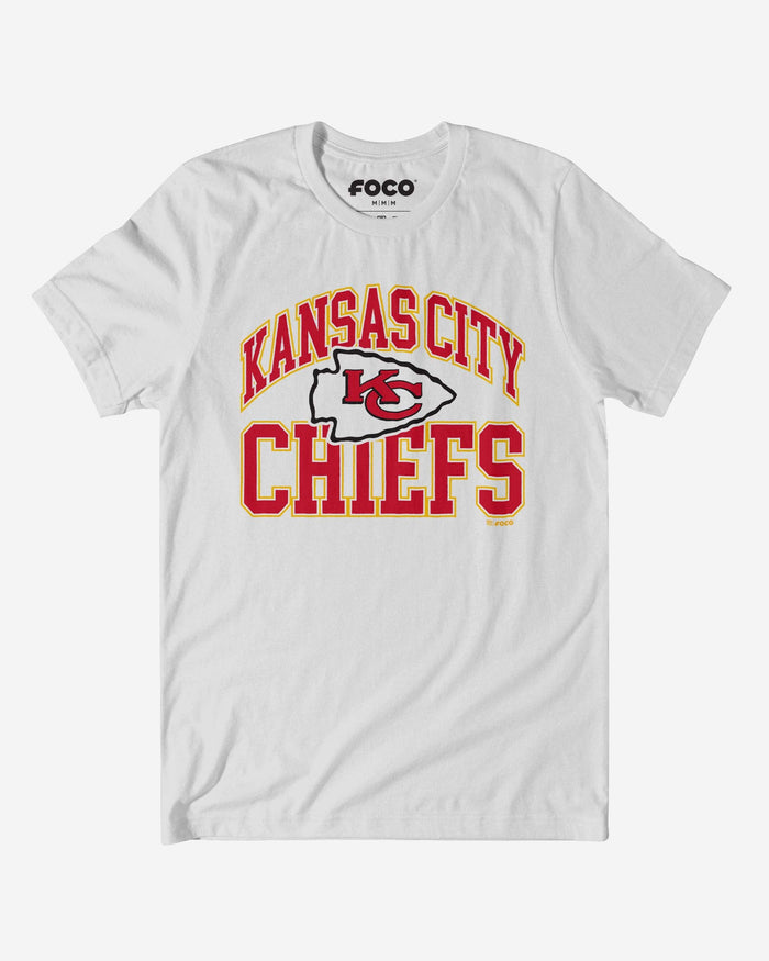 Kansas City Chiefs Arched Wordmark T-Shirt FOCO White S - FOCO.com