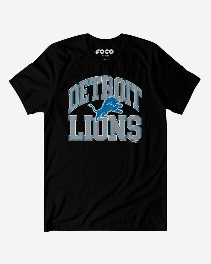 Detroit Lions Arched Wordmark T-Shirt FOCO Black S - FOCO.com