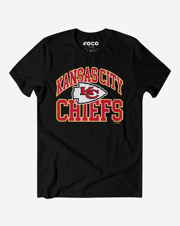 Kansas City Chiefs Arched Wordmark T-Shirt FOCO Black S - FOCO.com