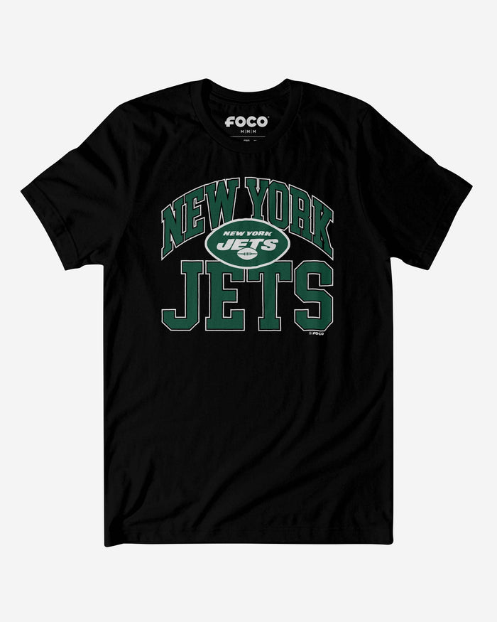 New York Jets Arched Wordmark T-Shirt FOCO Black S - FOCO.com
