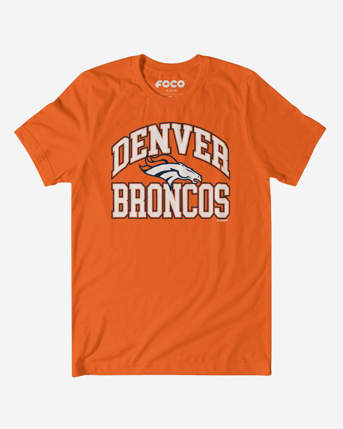 Denver Broncos Arched Wordmark T-Shirt FOCO Orange S - FOCO.com