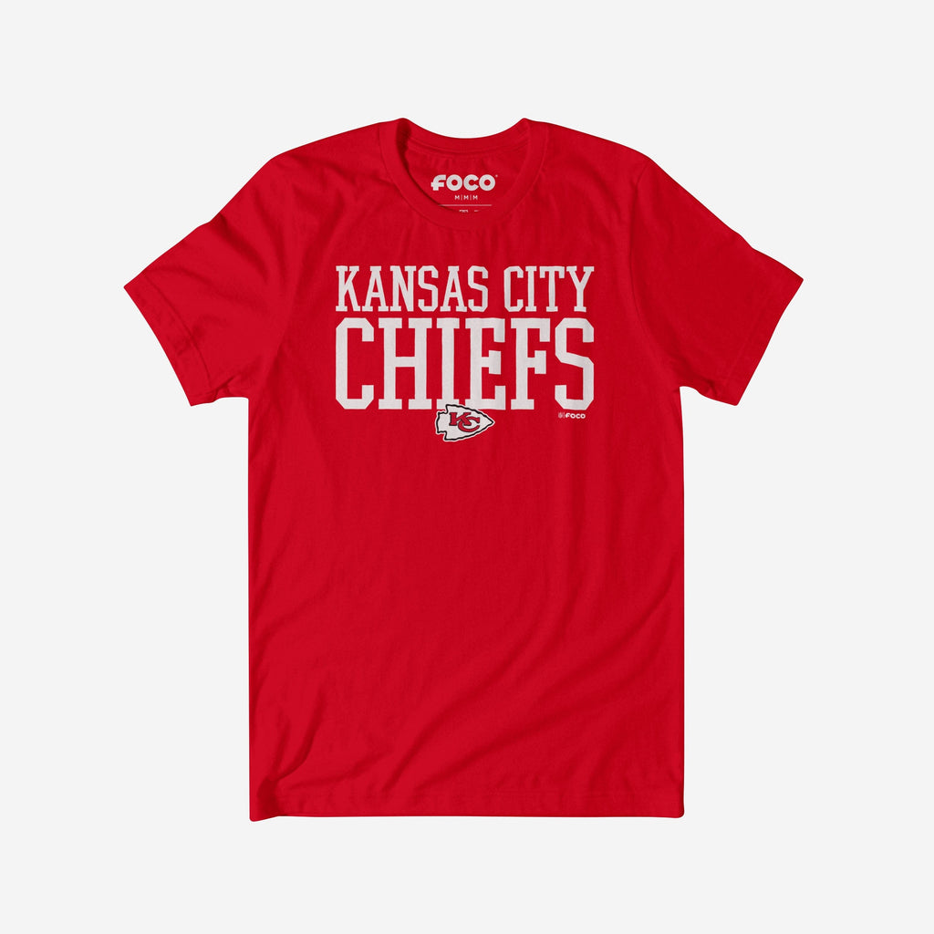 Kansas City Chiefs Bold Wordmark T-Shirt FOCO Red S - FOCO.com