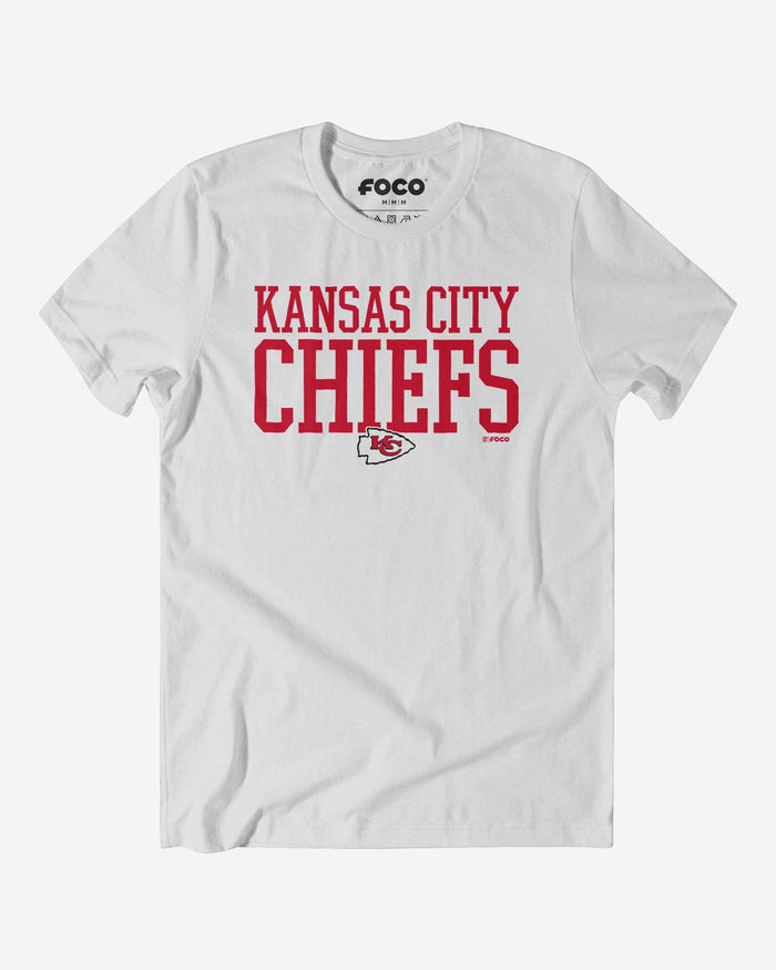 Kansas City Chiefs Bold Wordmark T-Shirt FOCO White S - FOCO.com