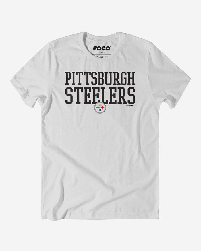 Pittsburgh Steelers Bold Wordmark T-Shirt FOCO White S - FOCO.com
