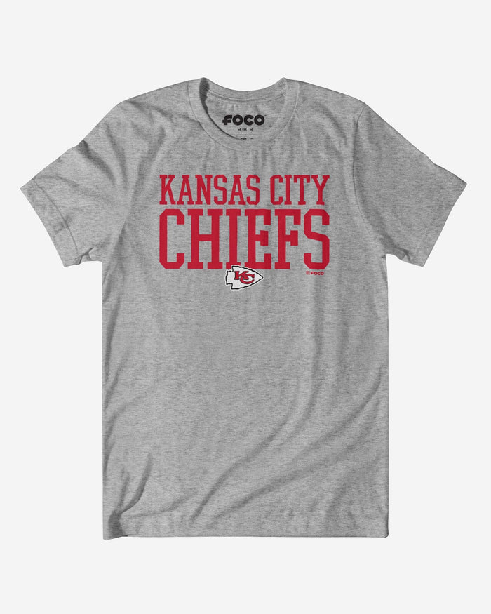 Kansas City Chiefs Bold Wordmark T-Shirt FOCO Athletic Heather S - FOCO.com