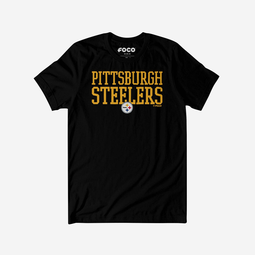 Pittsburgh Steelers Bold Wordmark T-Shirt FOCO Black S - FOCO.com