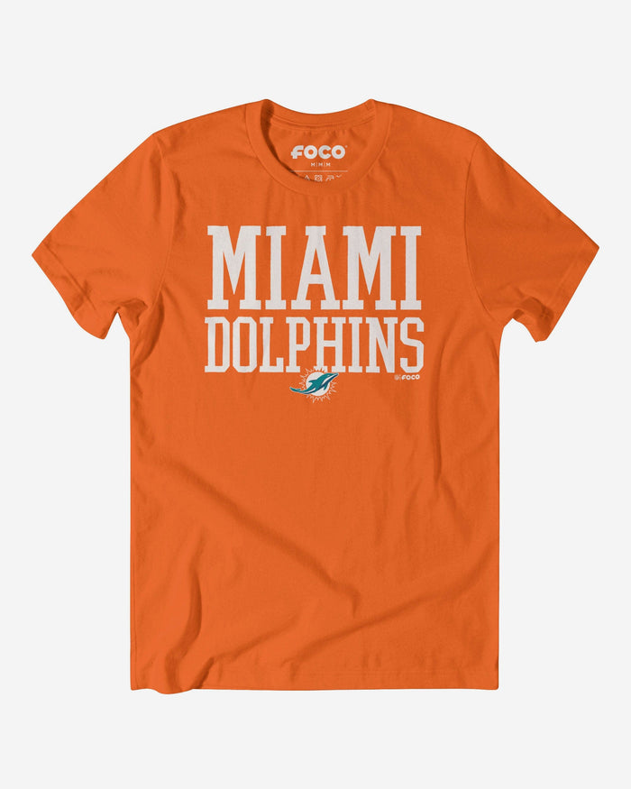 Miami Dolphins Bold Wordmark T-Shirt FOCO Orange S - FOCO.com
