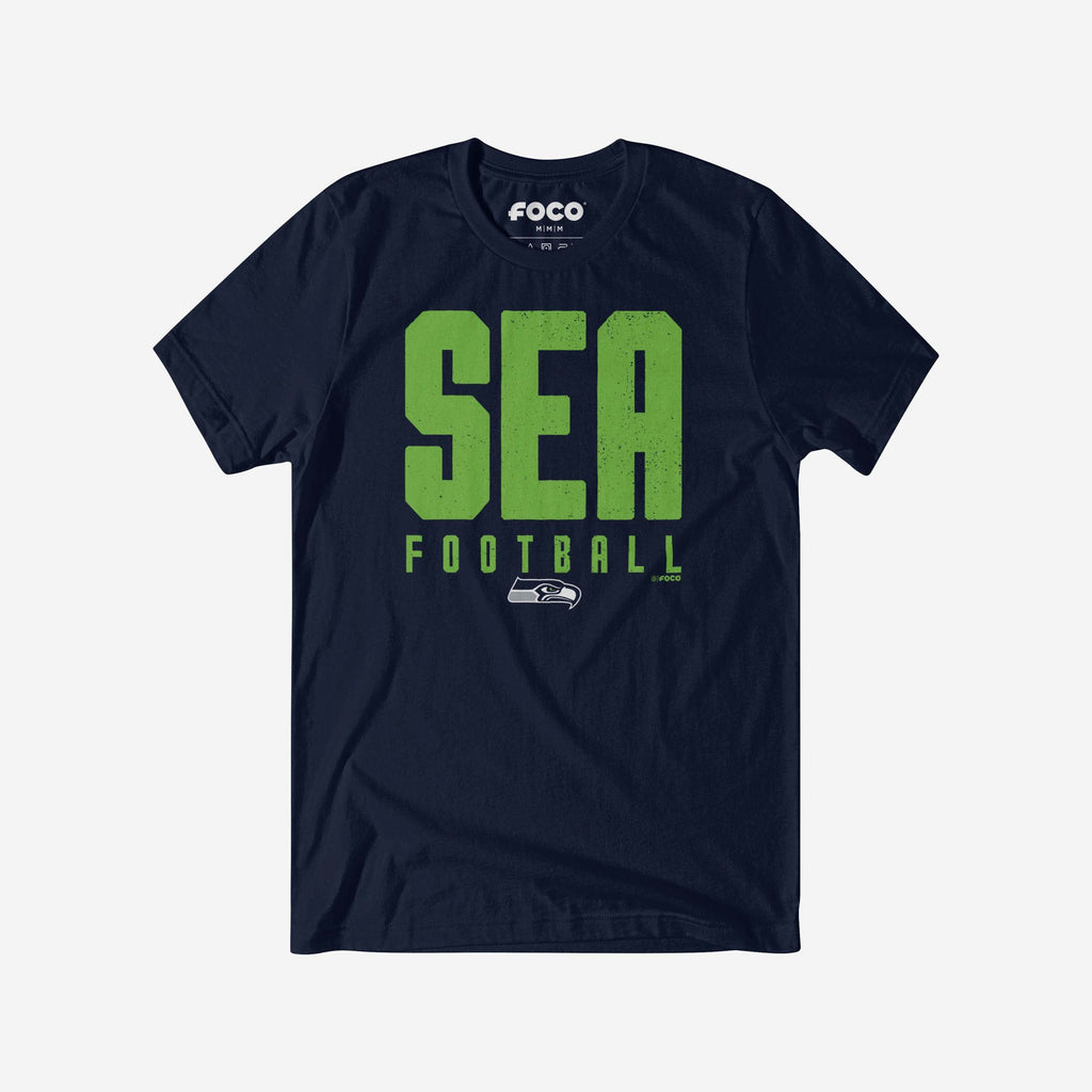 Seattle Seahawks City Initial Wordmark T-Shirt FOCO S - FOCO.com