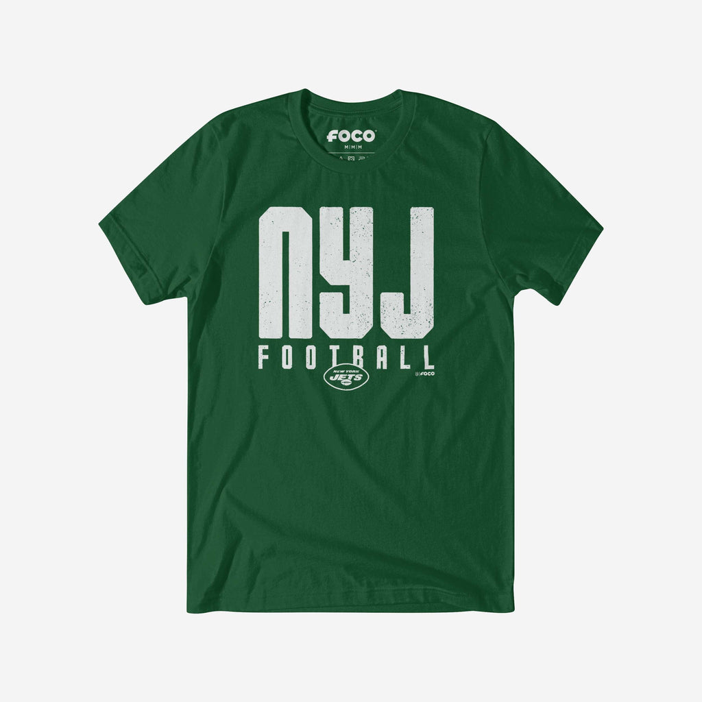 New York Jets City Initial Wordmark T-Shirt FOCO S - FOCO.com