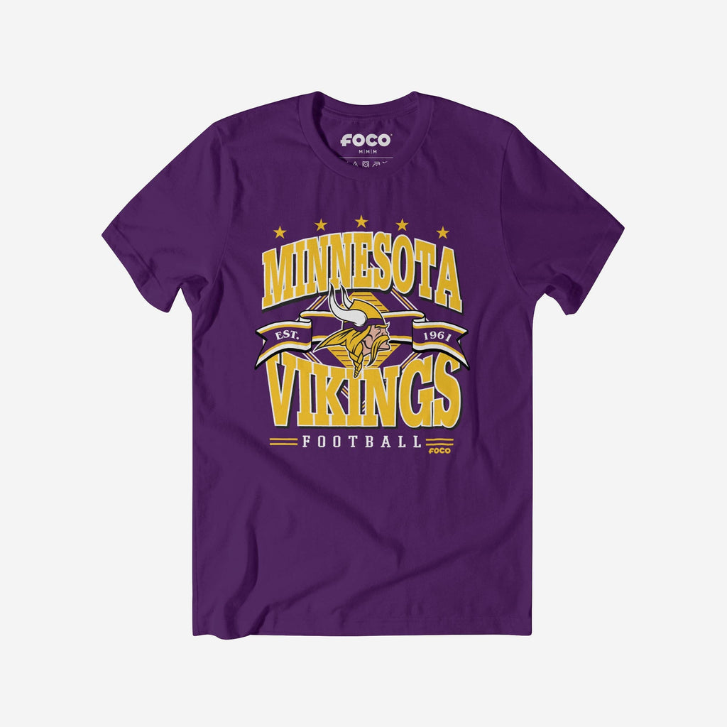Minnesota Vikings Established Banner T-Shirt FOCO Team Purple S - FOCO.com