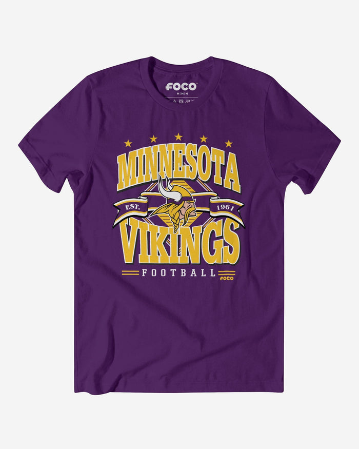 Minnesota Vikings Established Banner T-Shirt FOCO Team Purple S - FOCO.com