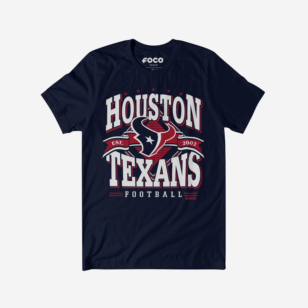 Houston Texans Established Banner T-Shirt FOCO Navy S - FOCO.com