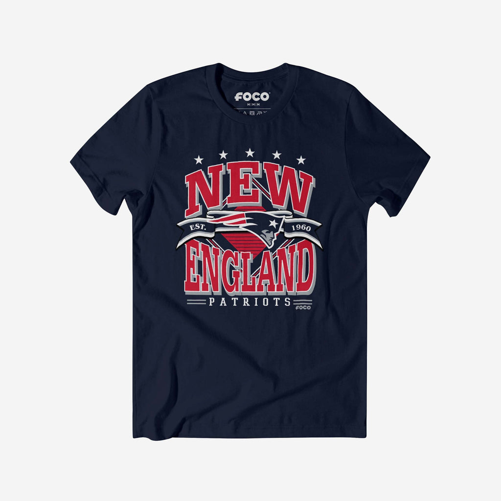 New England Patriots Established Banner T-Shirt FOCO Navy S - FOCO.com