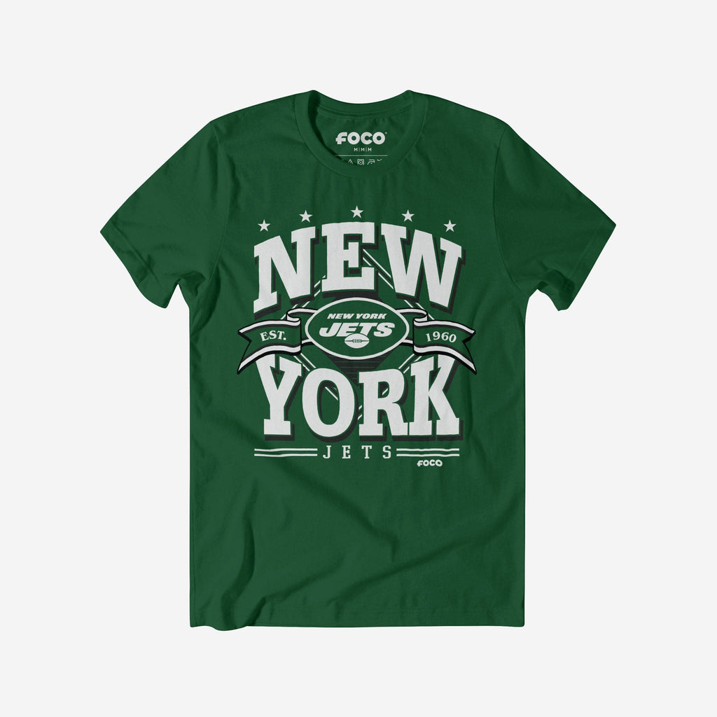 New York Jets Established Banner T-Shirt FOCO Evergreen S - FOCO.com