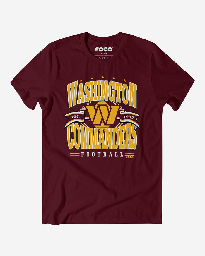 Washington Commanders Established Banner T-Shirt FOCO Maroon S - FOCO.com