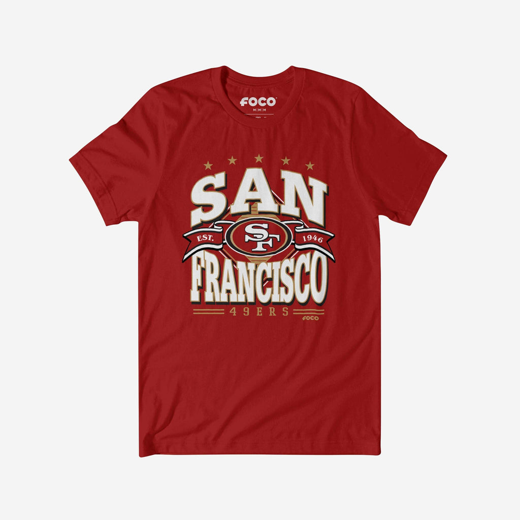 San Francisco 49ers Established Banner T-Shirt FOCO Canvas Red S - FOCO.com