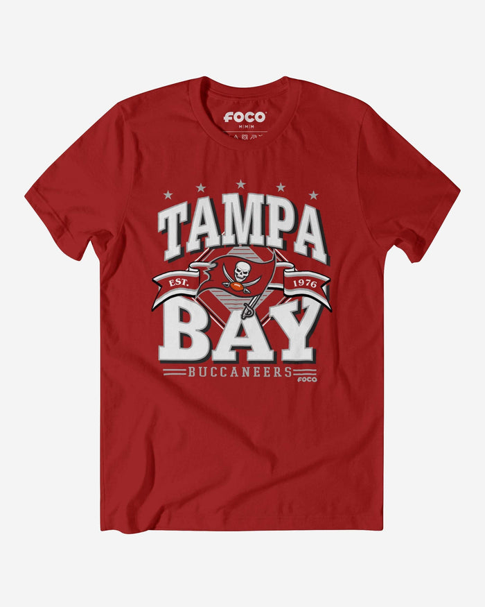 Tampa Bay Buccaneers Established Banner T-Shirt FOCO Canvas Red S - FOCO.com