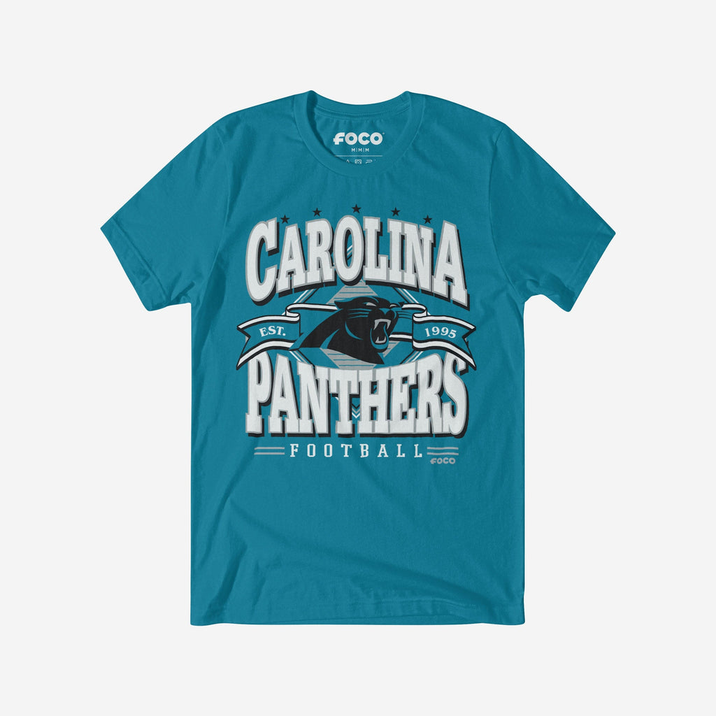 Carolina Panthers Established Banner T-Shirt FOCO Aqua S - FOCO.com