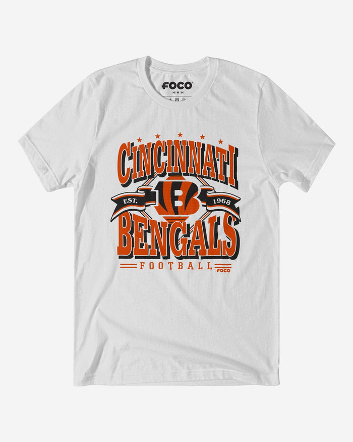 Cincinnati Bengals Established Banner T-Shirt FOCO White S - FOCO.com