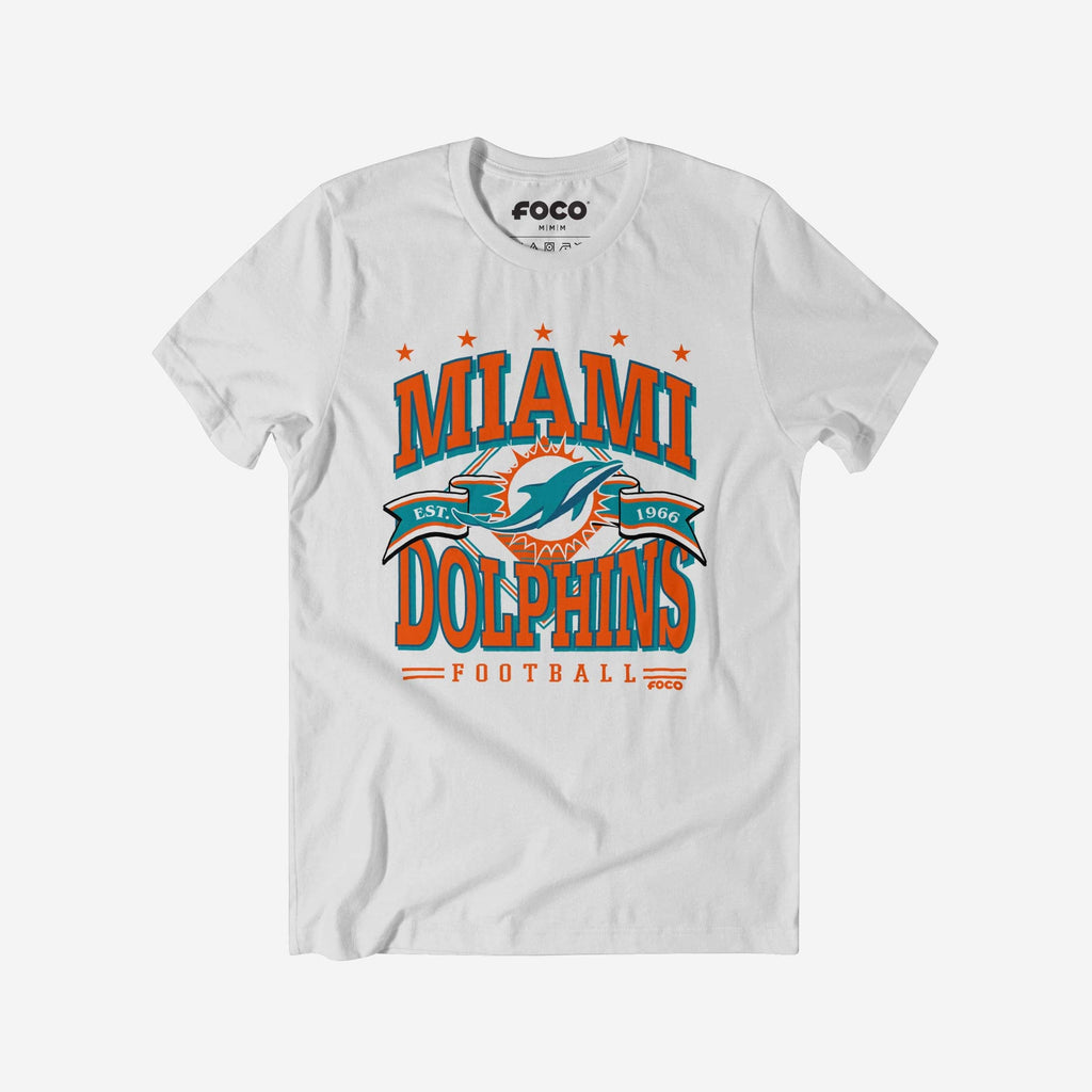 Miami Dolphins Established Banner T-Shirt FOCO White S - FOCO.com