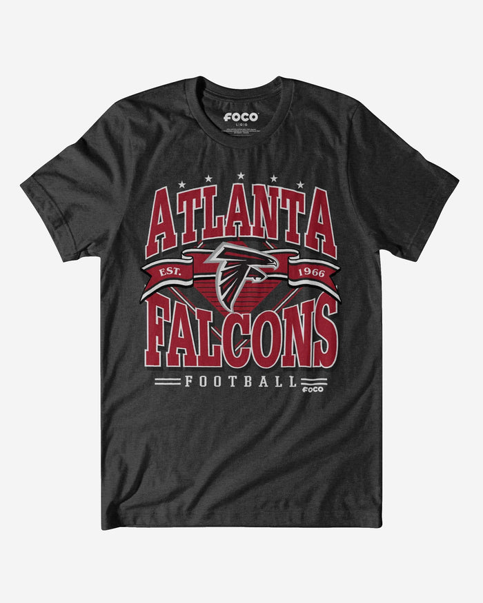 Atlanta Falcons Established Banner T-Shirt FOCO Dark Grey Heather S - FOCO.com