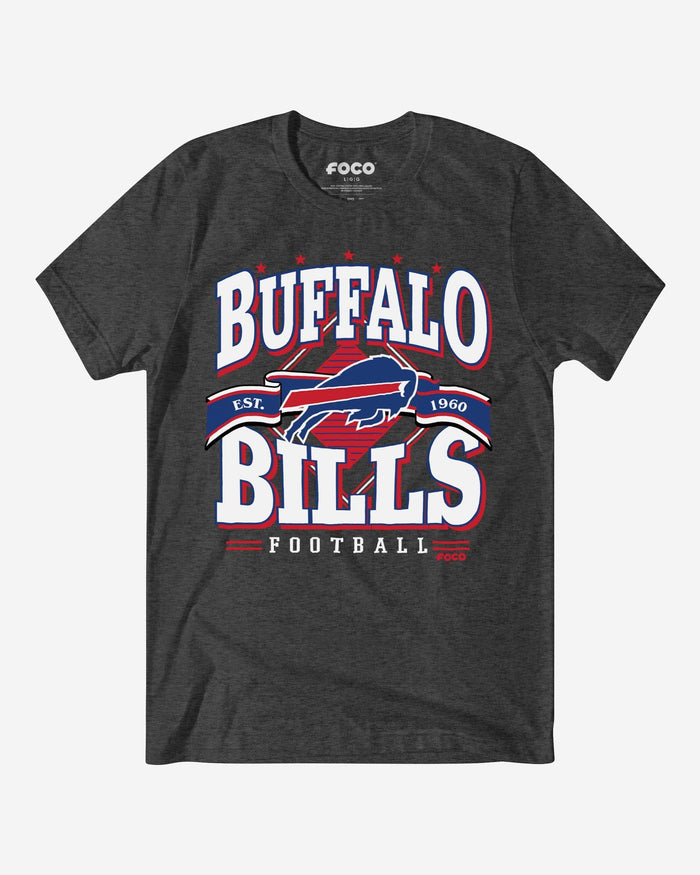 Buffalo Bills Established Banner T-Shirt FOCO Dark Grey Heather S - FOCO.com